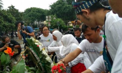 Tabur bunga memperingati setahun Bom Thamrin, Sabtu, 14 Januari 2017